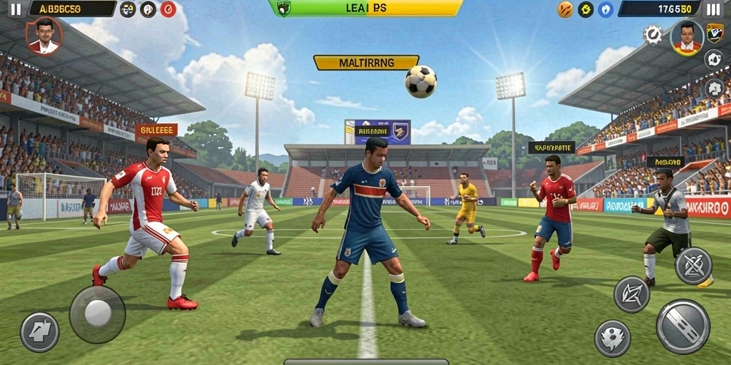 Tampilan layar permainan yang atraktif dan berwarna-warni.