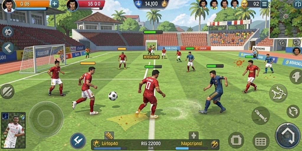 Tampilan level yang menakjubkan dan berwarna-warni.